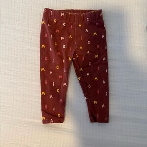 Garanimals Maroon Alphabet Print Leggings